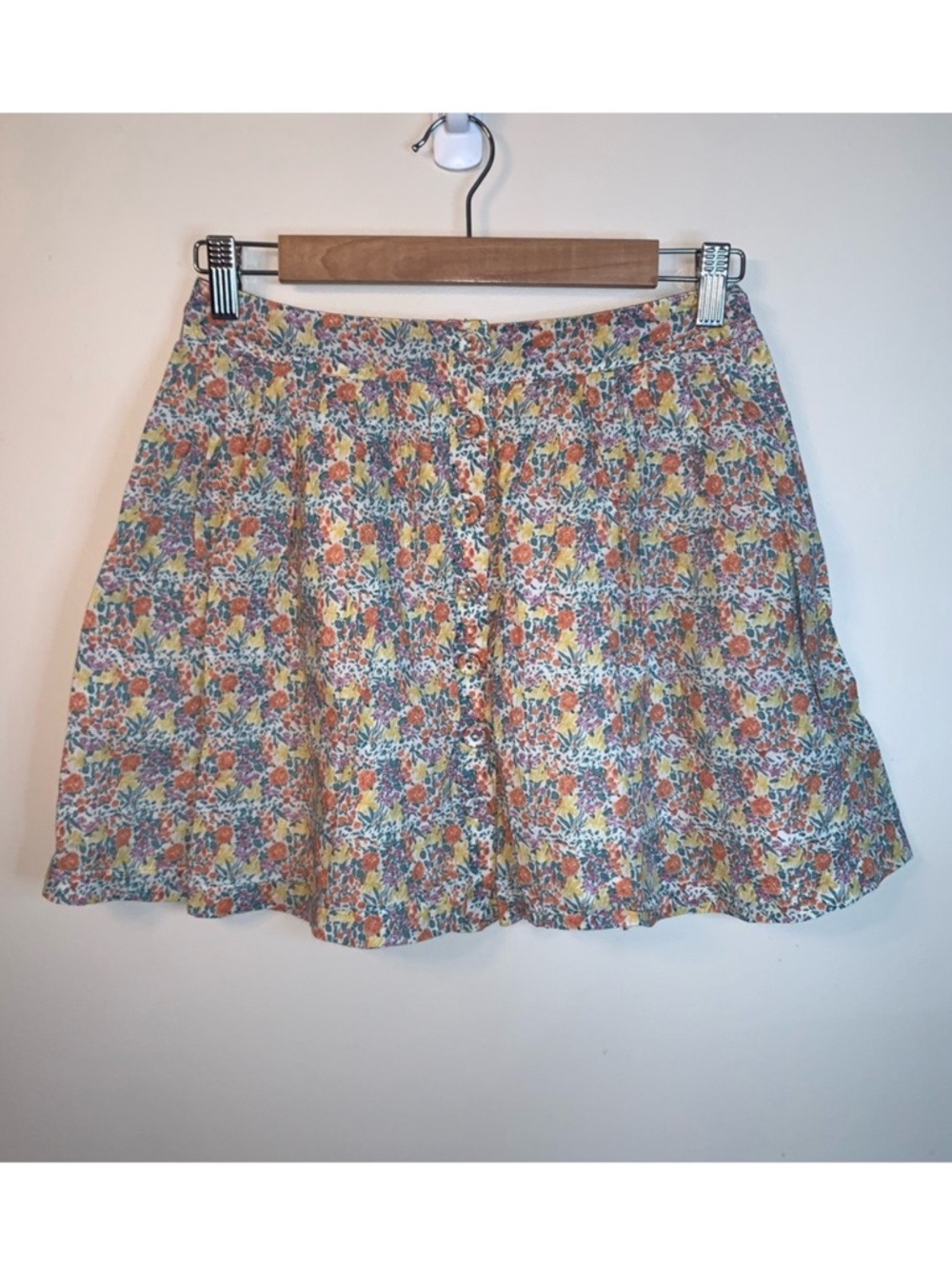 Free People Floral Button Front Mini Skirt 4